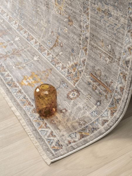 Seyran Asır 0255 Gri Salon Halısı Yolluk Yumuşak Tuşeli Modern Dokuma Makine Halısı