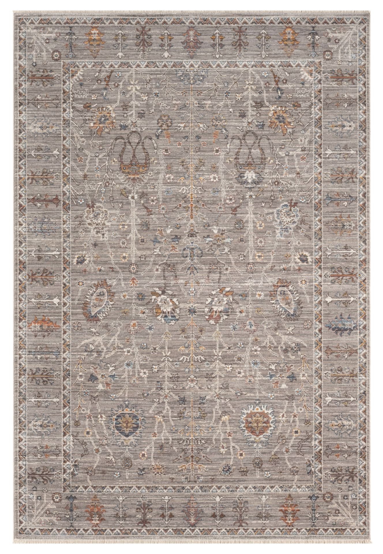 Seyran Asır 0255 Gri Salon Halısı Yolluk Yumuşak Tuşeli Modern Dokuma Makine Halısı