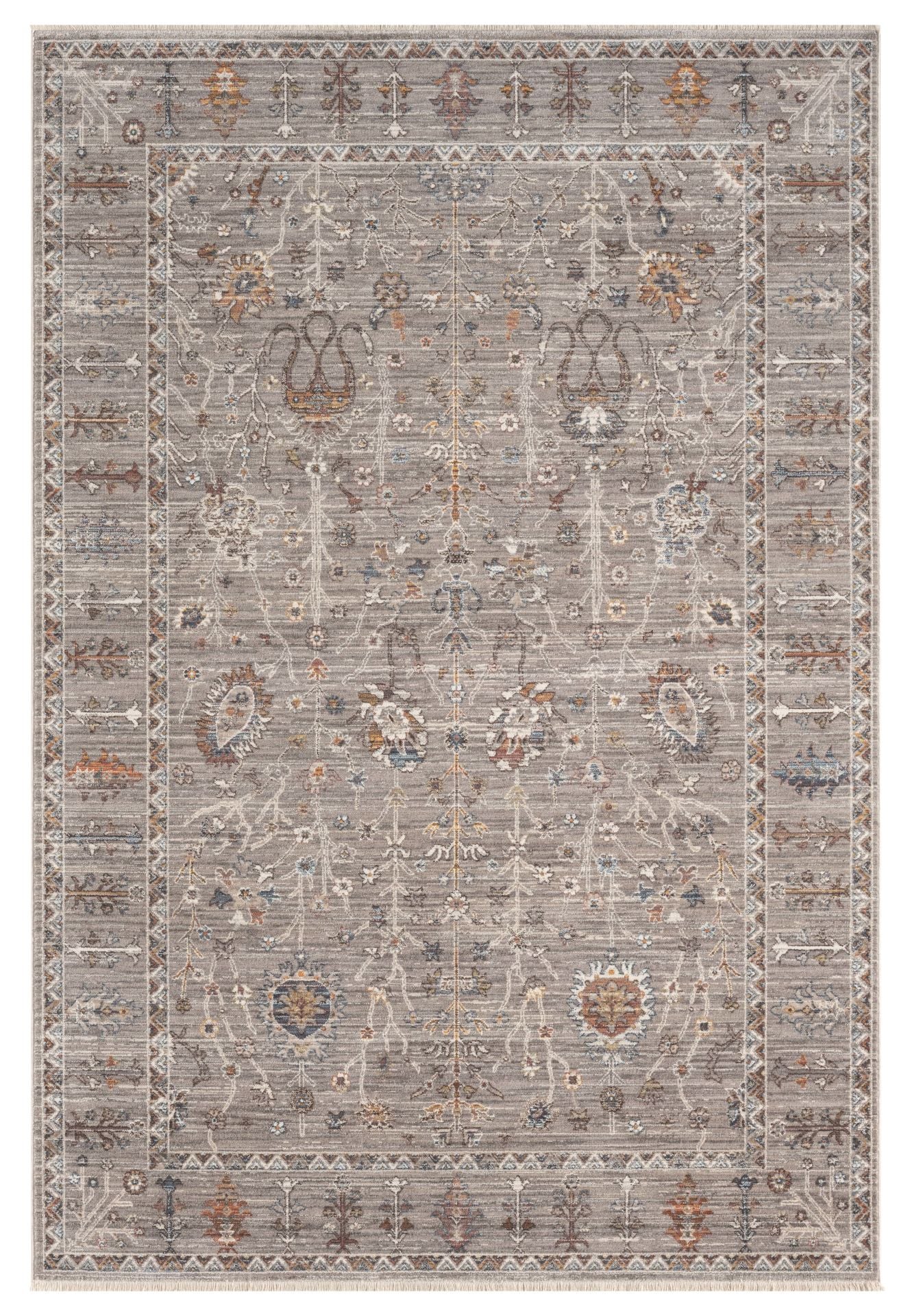 Seyran Asır 0255 Gri Salon Halısı Yolluk Yumuşak Tuşeli Modern Dokuma Makine Halısı