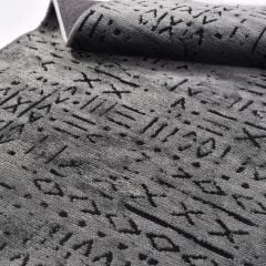 Crea Halı Vena Koleksiyonu 8016S Dokuma Kaymaz Tabanlı Modern Halı Koyu Gri My Crea Home