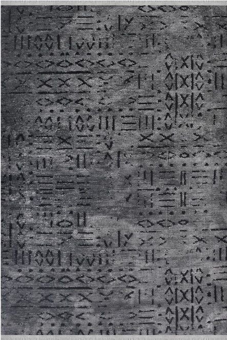 Crea Halı Vena Koleksiyonu 8016S Dokuma Kaymaz Tabanlı Modern Halı Koyu Gri My Crea Home