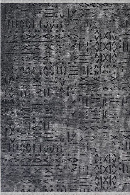 Crea Halı Vena Koleksiyonu 8016S Dokuma Kaymaz Tabanlı Modern Halı Koyu Gri My Crea Home