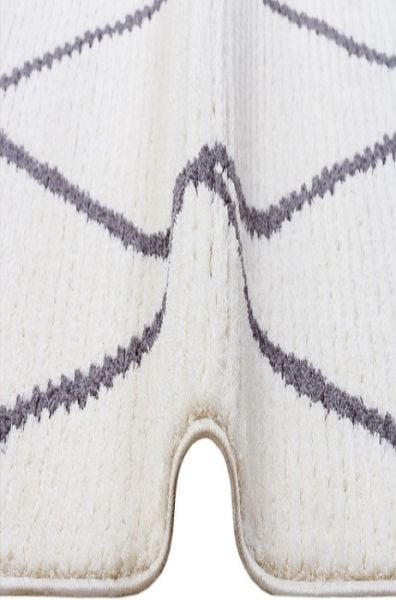 Türkmen Halı Havana HV02 Beyaz Ekstra Yumuşak Tuşeli Örgü Saçaklı Halı