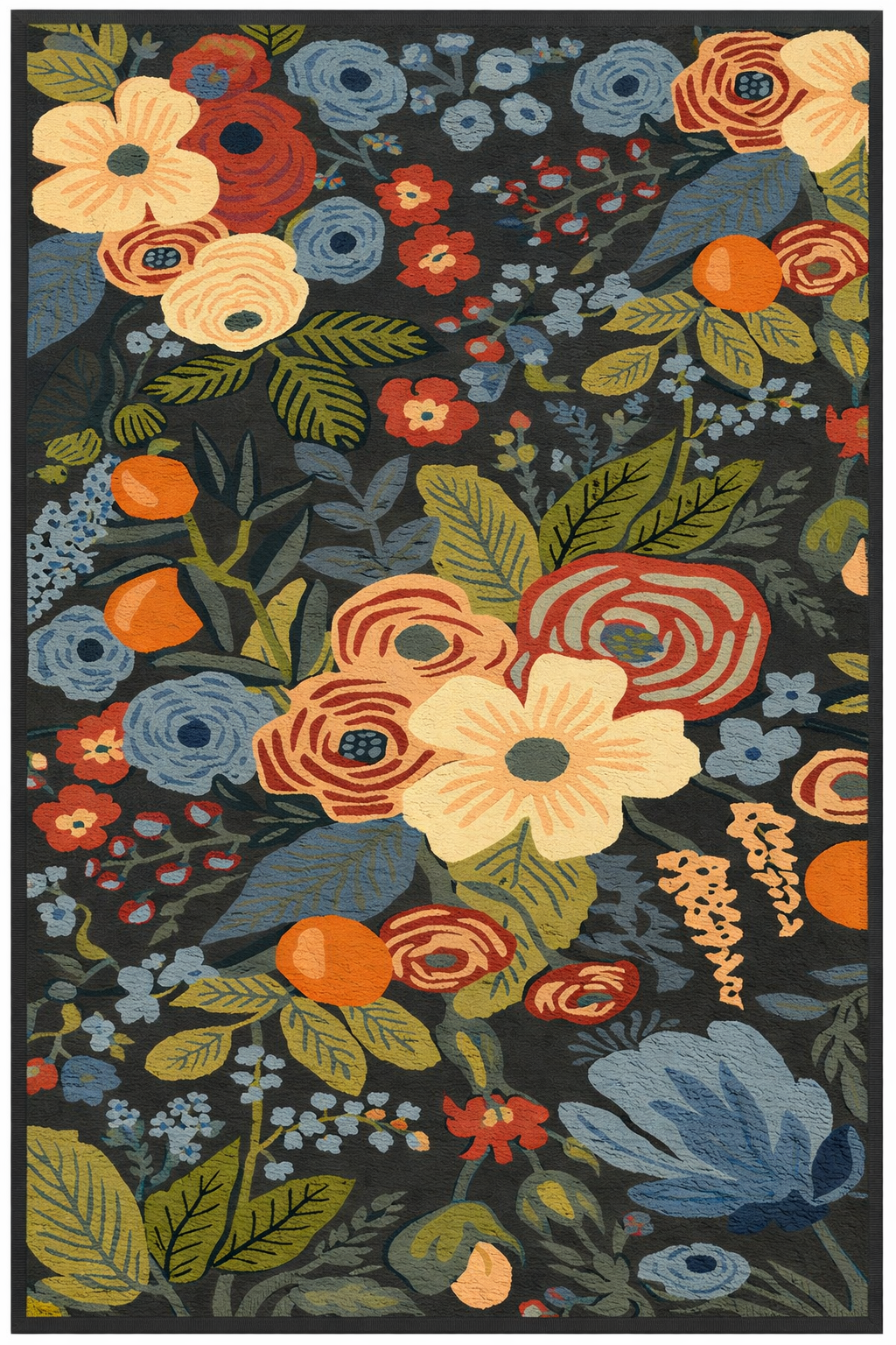 Drom Pamuk Dokuma Taban Kaymaz Şönil Makinede Yıkanabilir Kilim Renkli Floral Salon Yatak Odası Mutfak Koridor Yolluk Halı