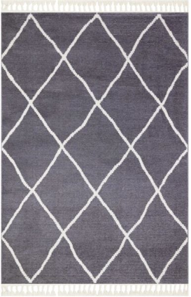 Türkmen Halı Havana HV01 Antrasit Ekstra Yumuşak Tuşeli Örgü Saçaklı Halı