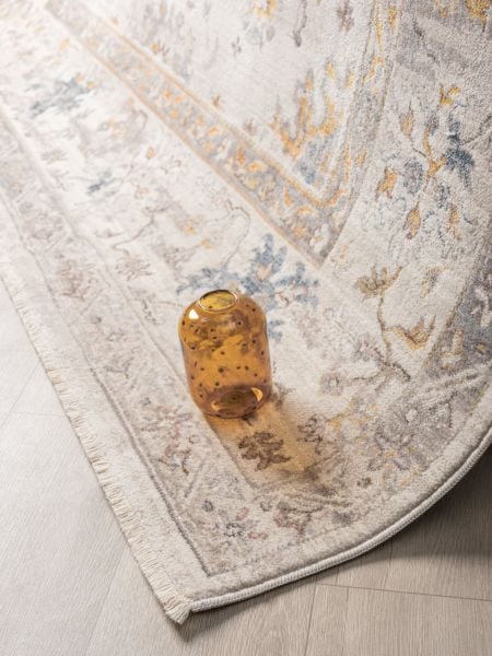 Seyran Asır 0253 Krem Salon Halısı Yolluk Yumuşak Tuşeli Modern Dokuma Makine Halısı