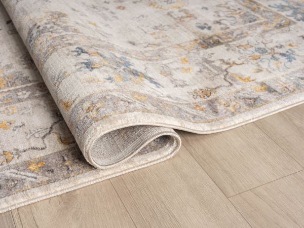 Seyran Asır 0253 Krem Salon Halısı Yolluk Yumuşak Tuşeli Modern Dokuma Makine Halısı