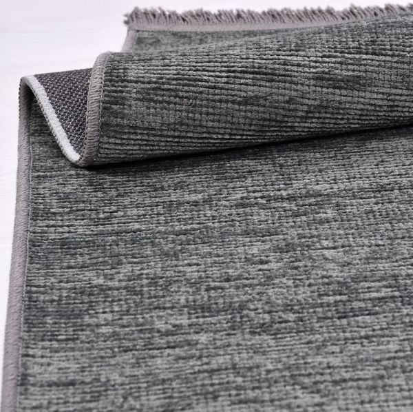 Crea Halı Azade 8206S Antrasit Şönil Halı Dokuma Taban Modern Kilim My Crea Home