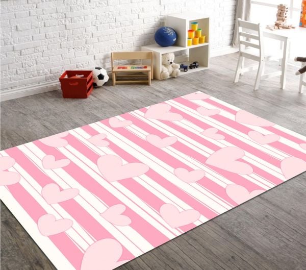 Cino 74 Pembe Kalpli Kız Çocuk Odası Halı  Bebek Oyun Halısı