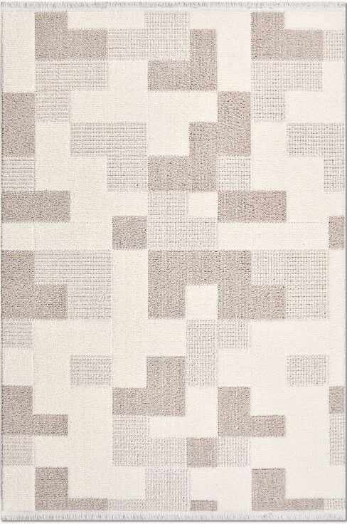 Crea Halı Marjin MJ03K Krem Bej Yumuşak Dokulu Silinebilir ve Hav Yapmayan Modern Salon Yatak Odası Koridor Halısı Yolluk My Crea Home