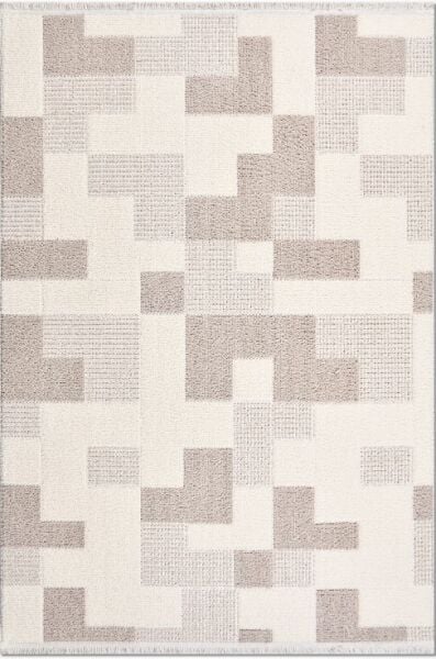 Crea Halı Marjin MJ03K Krem Bej Yumuşak Dokulu Silinebilir ve Hav Yapmayan Modern Salon Yatak Odası Koridor Halısı Yolluk My Crea Home