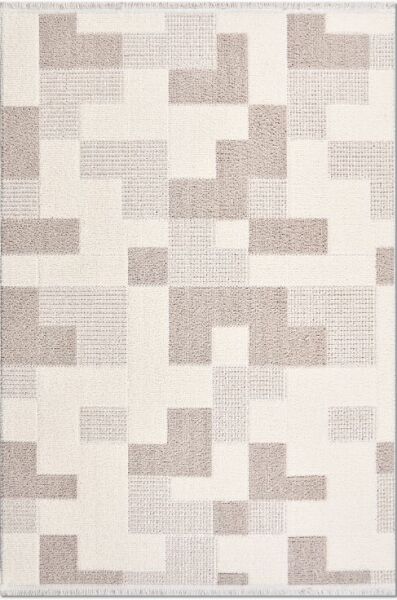 Crea Halı Marjin MJ03K Krem Bej Yumuşak Dokulu Silinebilir ve Hav Yapmayan Modern Salon Yatak Odası Koridor Halısı Yolluk My Crea Home