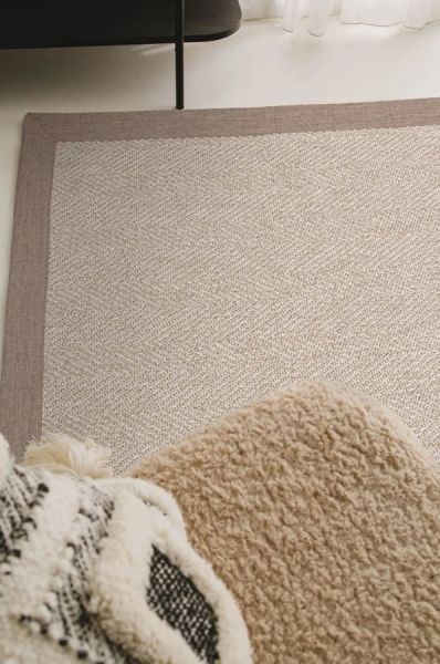 Mocha M203 Hasır Dokulu İthal Sisal Halı Dikdörtgen Bordürlü Bej Sisal Mutfak Koridor Halısı