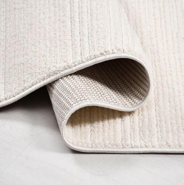 Crea Halı Marjin MJ04K Krem Yumuşak Dokulu Silinebilir ve Hav Yapmayan Modern Salon Yatak Odası Koridor Halısı Yolluk My Crea Home