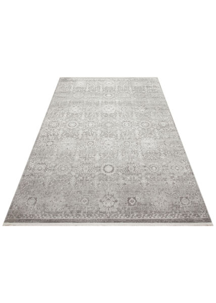 Eko Halı Leona LNA 07 Grey Vintage Etnik Desen Yumuşak Tuşeli Hav Toz Vermez Modern Salon Halısı Özel Ölçü Koridor Mutfak Oturma Odası Halısı Yolluk