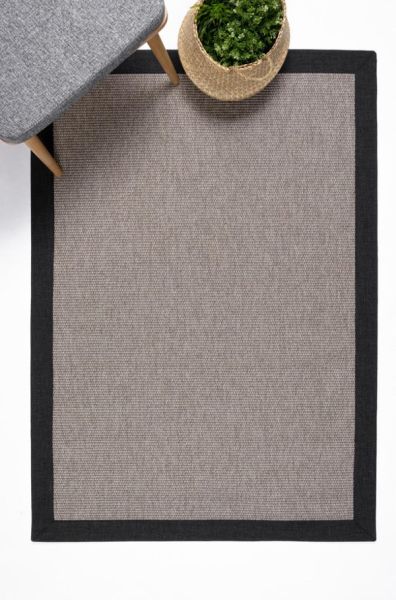 Mocha M204 Hasır Dokulu İthal Sisal Halı Dikdörtgen Bordürlü Gri Sisal Mutfak Koridor Halısı