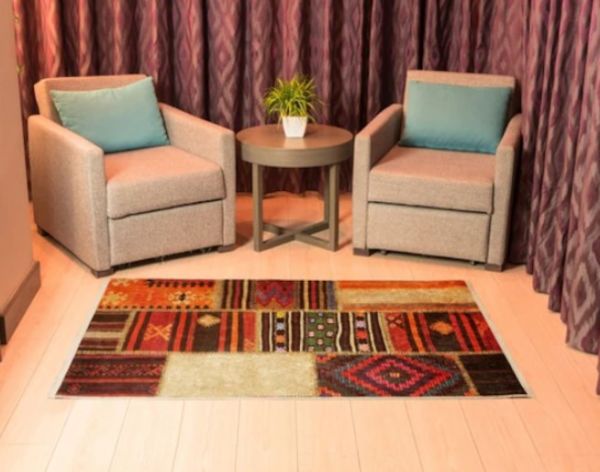 Halımax Dara 193 Yıkanabilir Kaymaz Dokuma Tabanlı Patchwork Multi Modern Halı 120x200
