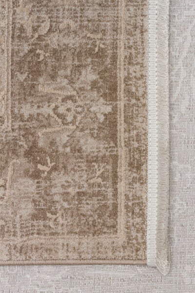 Eko Halı Leona LNA 06 Vizon Vintage Etnik Desen Yumuşak Tuşeli Hav Toz Vermez Modern Salon Halısı Özel Ölçü Koridor Mutfak Oturma Odası Halısı Yolluk