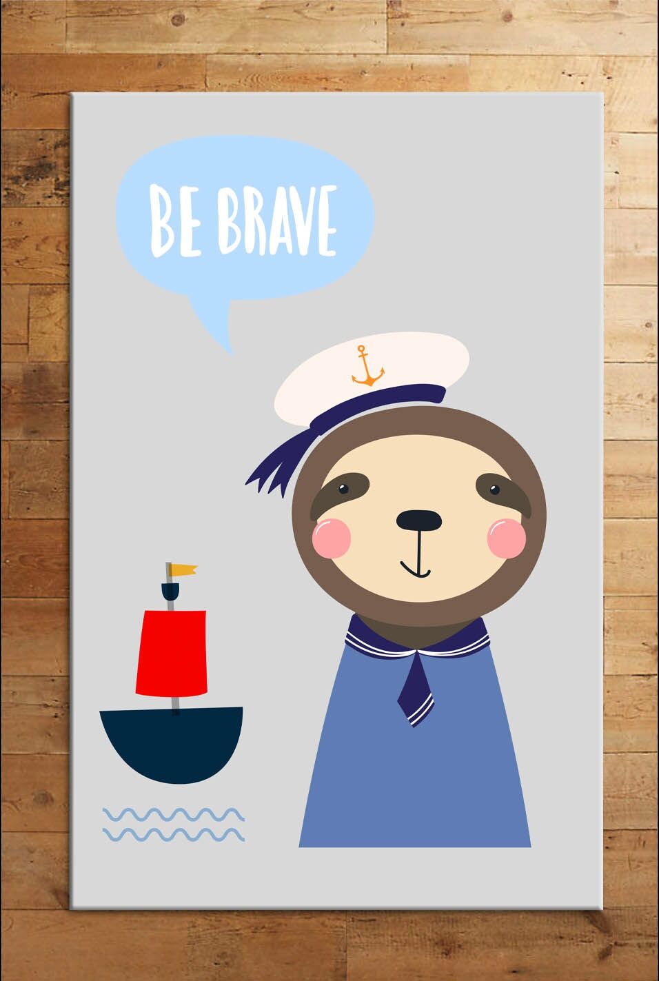 Cino 74 Mavi Sevimli Kaptan Çocuk Odası Halı Bebek Oyun Halısı