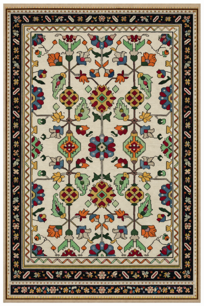 Drom Pamuk Dokuma Taban Kaymaz Şönil Makinede Yıkanabilir Etnik Çerçeveli Salon Yatak Odası Mutfak Koridor Yolluk Halı