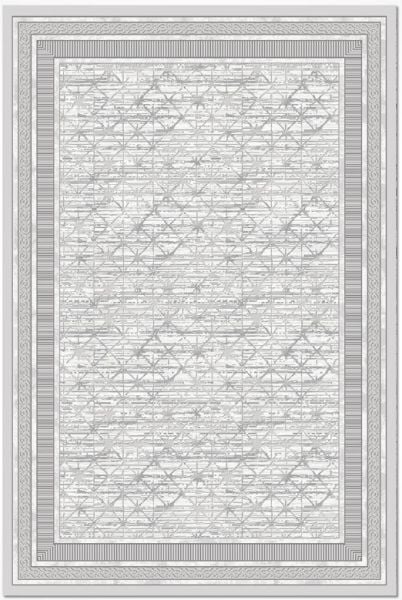 Crea Halı AKİK - 4204GR Akrilik Dokuma Çerçeveli Gri Modern Salon Halısı My Crea Home