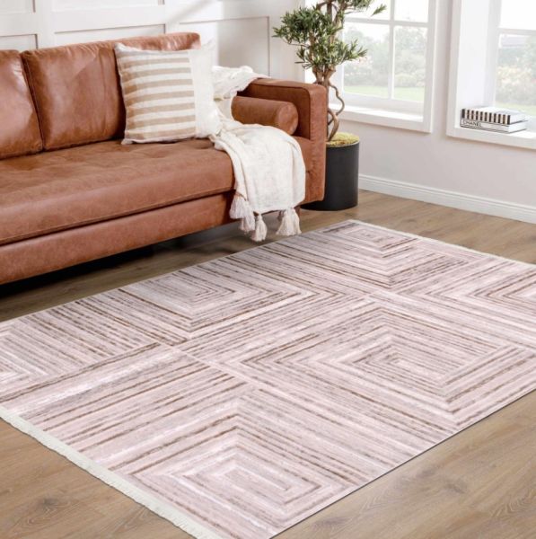 Crea Halı Moda 1550AK Bej Multi Modern Yumuşak Dokulu Halı My Crea Home