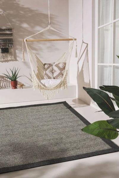 Mocha M206 Hasır Dokulu İthal Sisal Halı Dikdörtgen Bordürlü Gri Sisal Mutfak Koridor Halısı