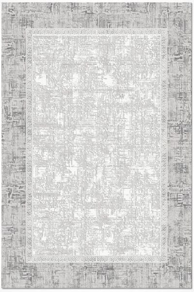 Crea Halı AKİK - 4205GR Akrilik Dokuma Çerçeveli Gri Modern Salon Halısı My Crea Home