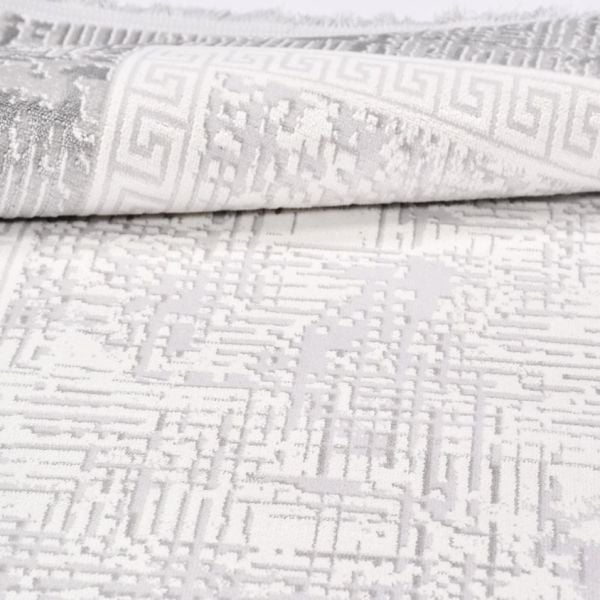 Crea Halı AKİK - 4205GR Akrilik Dokuma Çerçeveli Gri Modern Salon Halısı My Crea Home