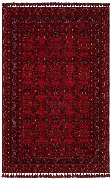Eko Halı Buhari BHR 02 Red Afgan Desenli Akrilik Şönil Hav Toz Vermez Etnik Modern Halı