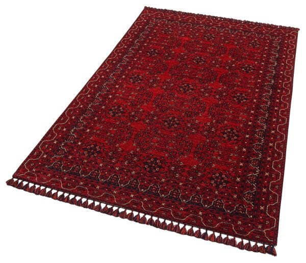 Eko Halı Buhari BHR 02 Red Afgan Desenli Akrilik Şönil Hav Toz Vermez Etnik Modern Halı