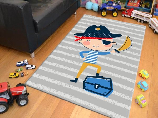 Cino 74 Sevimli Küçük Korsan Çocuk Odası Halı Bebek Oyun Halısı