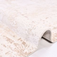 Crea Halı Royal Koleksiyonu 14557K Bambu Viskon Dokuma Modern Makine Halısı Krem My Crea Home 80x200