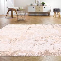 Crea Halı Royal Koleksiyonu 14557K Bambu Viskon Dokuma Modern Makine Halısı Krem My Crea Home 100x300