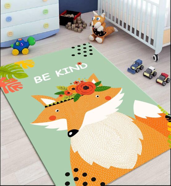 Cino 74 Sevimli Tilki Çocuk Odası Halı Bebek Oyun Halısı