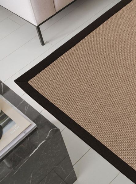 Mocha M208 Hasır Dokulu İthal Sisal Halı Dikdörtgen Bordürlü Kahve Sisal Mutfak Koridor Halısı