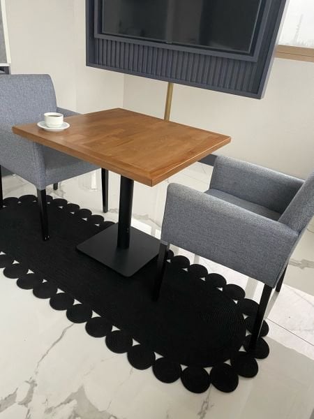 Milda 76 Jüt Hasırlı El Örgüsü Kilim Siyah Çift Taraflı Jüt Halı Koridor Mutfak Banyo Halısı Jüt Yolluk