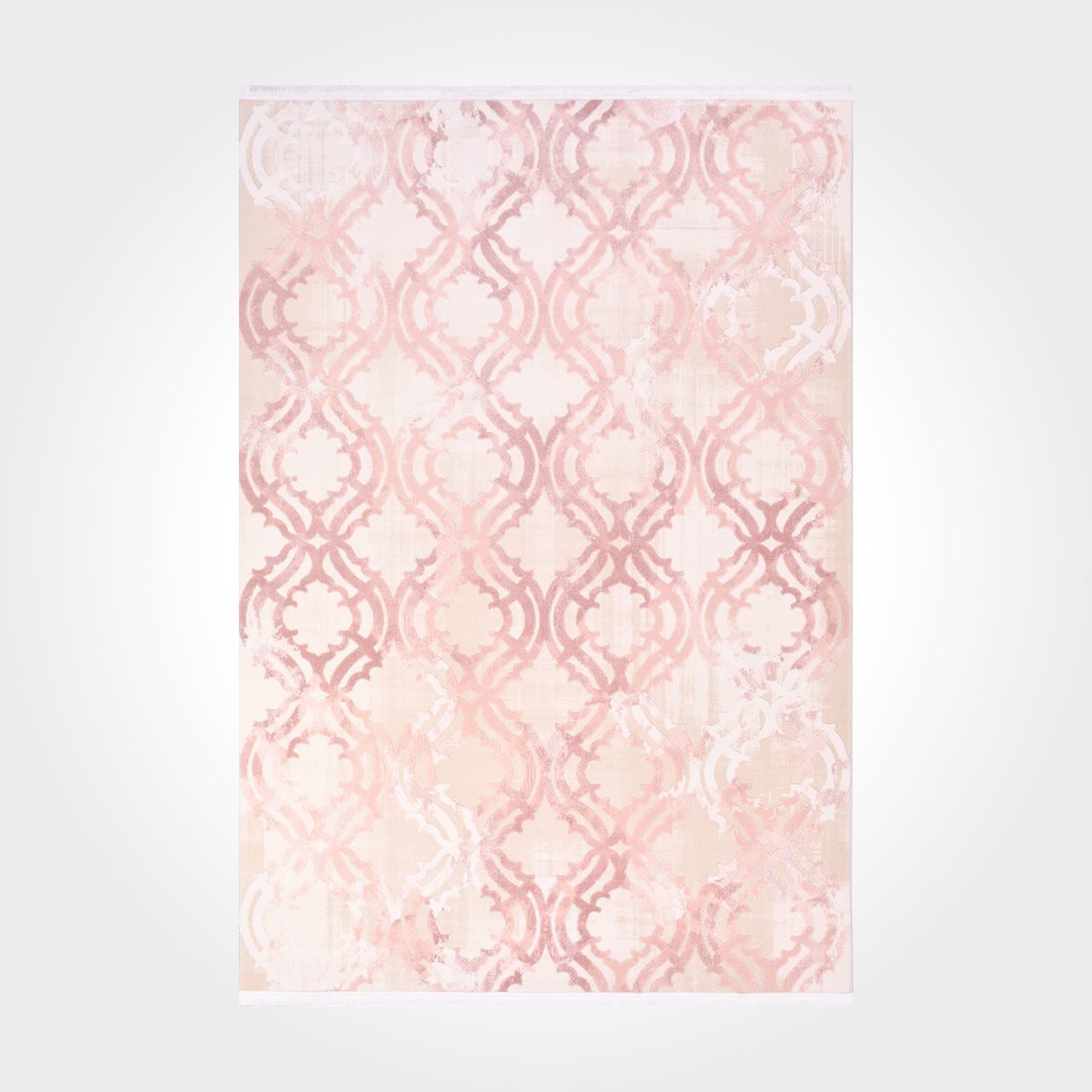Crea Halı Royal Koleksiyonu 14558K Bambu Viskon Dokuma Modern Makine Halısı Krem Pembe My Crea Home 100x400