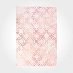 Crea Halı Royal Koleksiyonu 14558K Bambu Viskon Dokuma Modern Makine Halısı Krem Pembe My Crea Home 100x400