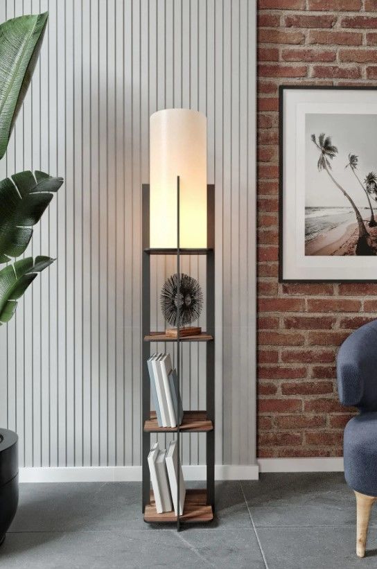 Messer Pine Raflı Modern Lambader Ayaklı Dekoratif Abajur Modern Aydınlatma