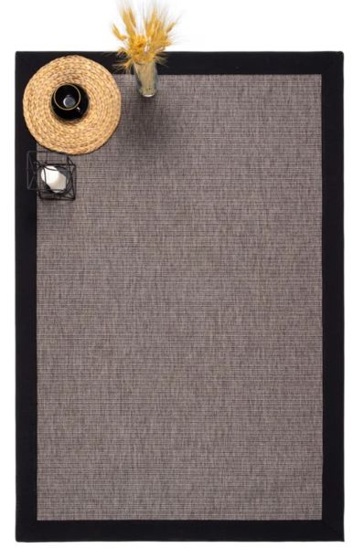 Mocha M209 Hasır Dokulu İthal Sisal Halı Dikdörtgen Bordürlü Gri Sisal Mutfak Koridor Halısı