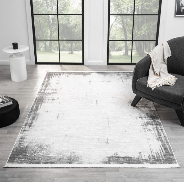 Seyran Vista 5120 Gri Salon Halısı Yolluk Yumuşak Tuşeli Modern Dokuma Makine Halısı