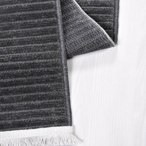 Crea Liya 8256S Antrasit Yumuşak Tuşeli Modern Yolluk Koridor Mutfak Salon Halısı My Crea Home