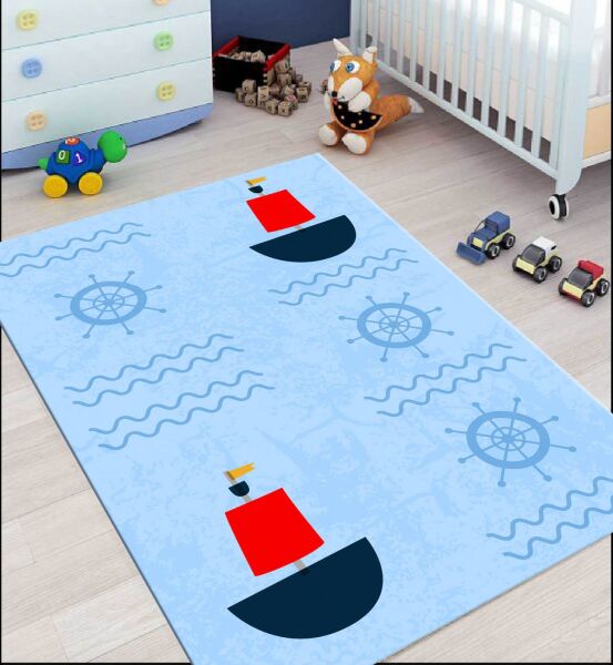Cino 74 Deniz Temalı Çocuk Odası Halı Bebek Oyun Halısı