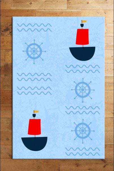 Cino 74 Deniz Temalı Çocuk Odası Halı Bebek Oyun Halısı