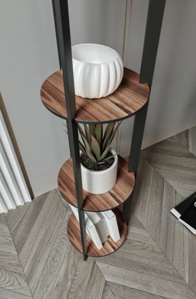 Messer Radiante Klein Kahve Raflı Modern Lambader Ayaklı Dekoratif Abajur Modern Aydınlatma