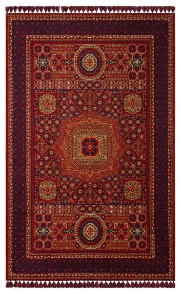 Eko Halı Buhari BHR 10 Multy Afgan Desenli Akrilik Şönil Hav Toz Vermez Etnik Modern Halı