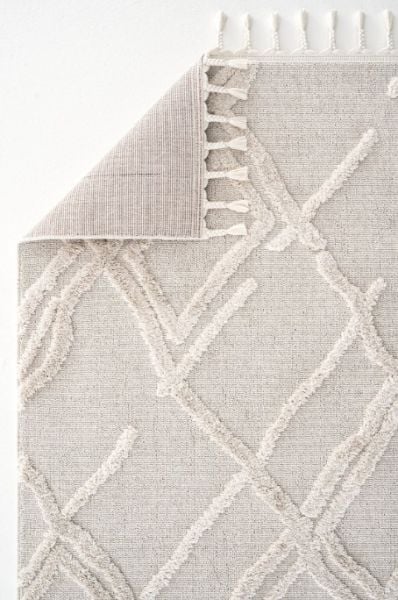 Eko Halı Terazzo TRZ 03 White Kabartmalı Hav Toz Vermez Multi Yumuşak ve Parlak Tuşeli İskandinav Halı