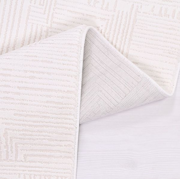 Crea Halı Avangart 404B Modern Dokuma Beyaz Salon Halısı My Crea Home