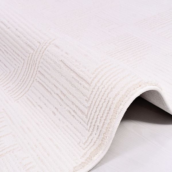 Crea Halı Avangart 404B Modern Dokuma Beyaz Salon Halısı My Crea Home